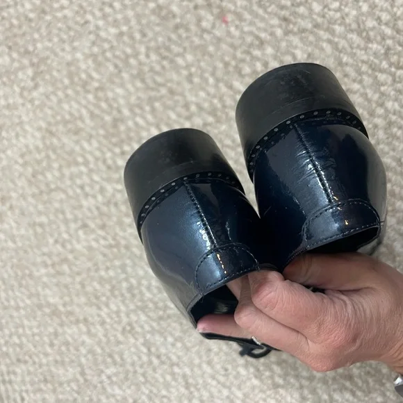 l’intervalle oxfords lace up blue black silver studded size 40 pointed toe - Picture 6 of 13